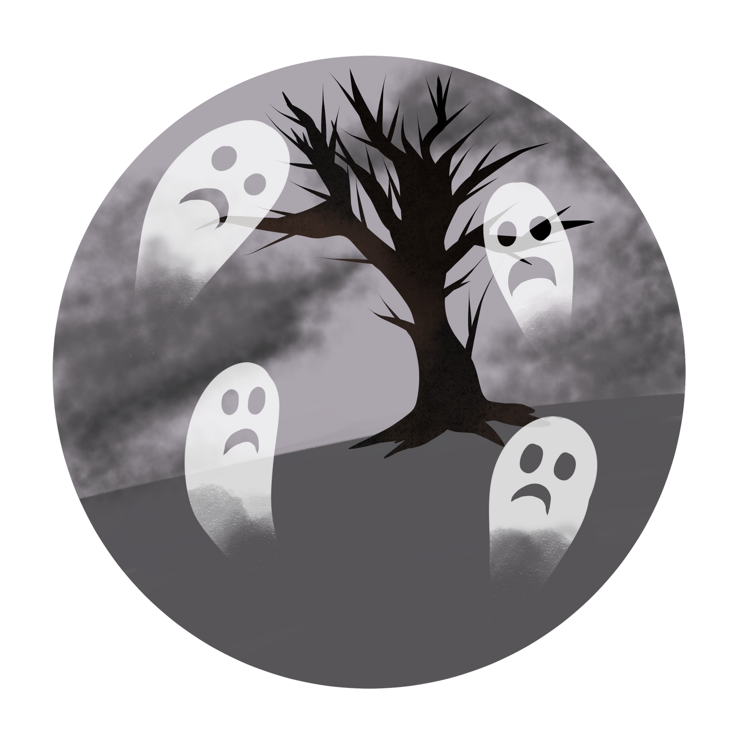 Halloween scene sticker